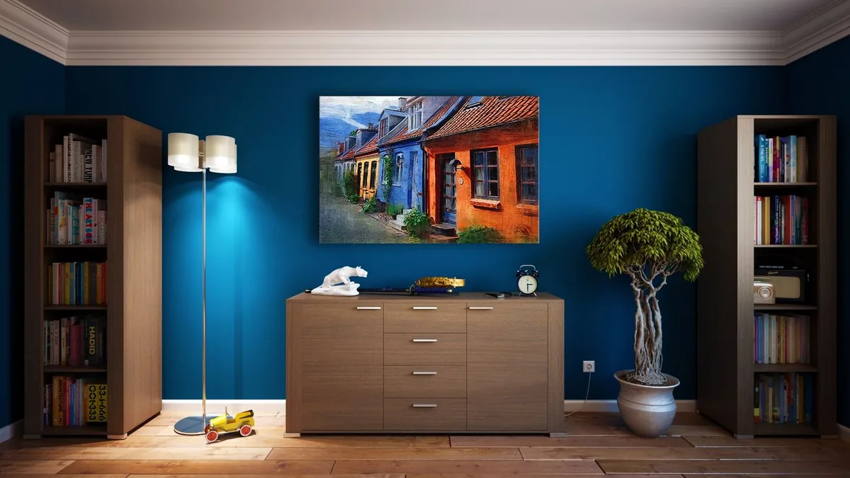 Living room contemporaneo con arredi essenziali